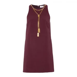 Miniabito boxy in crêpe con collana