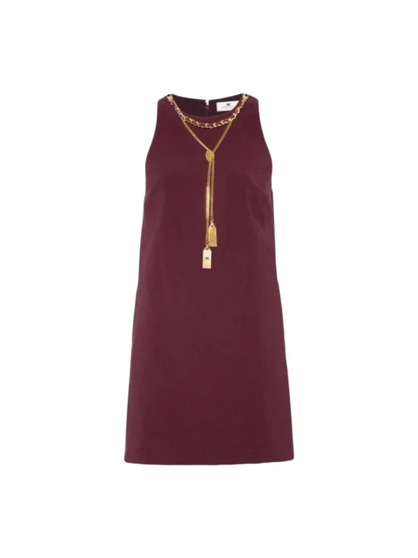 Miniabito boxy in crêpe con collana