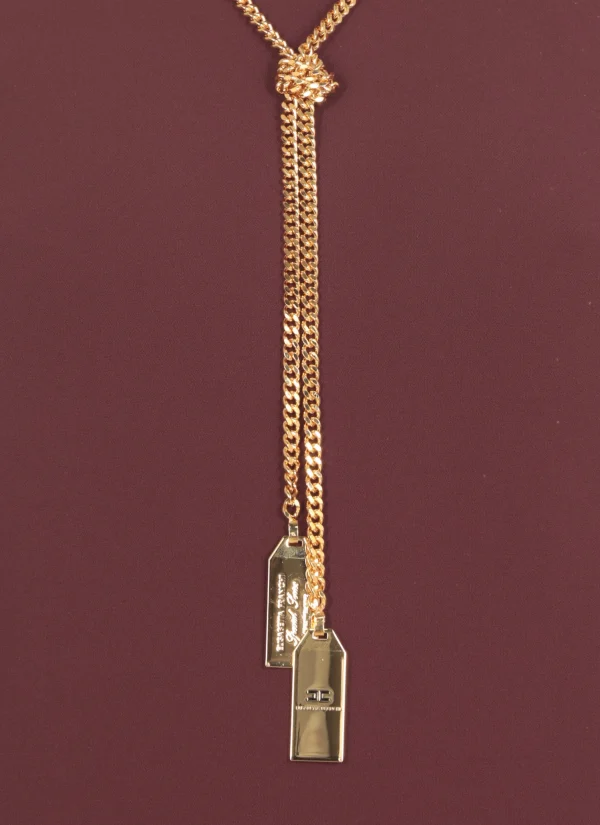 Miniabito boxy in crêpe con collana - immagine 3