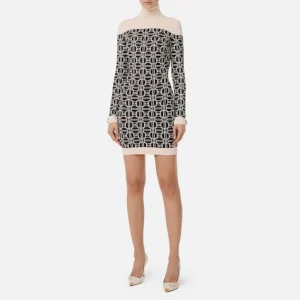 Miniabito dolcevita logo jacquard