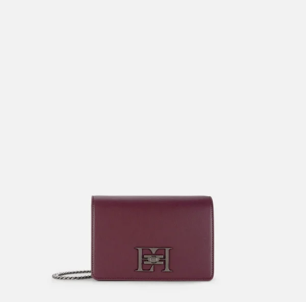 Borsa a tracolla con girello logo in metallo