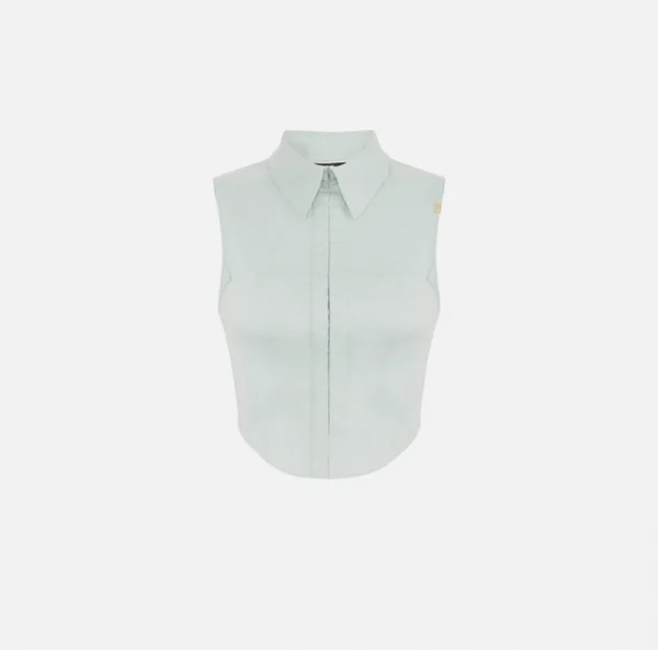 Camicia a bustier in popeline di cotone