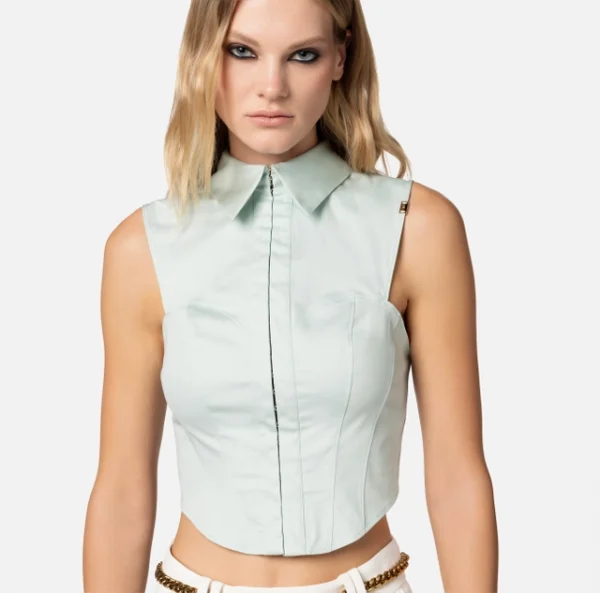 Camicia a bustier in popeline di cotone - immagine 3