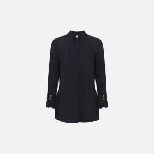 Camicia in georgette con patch logo