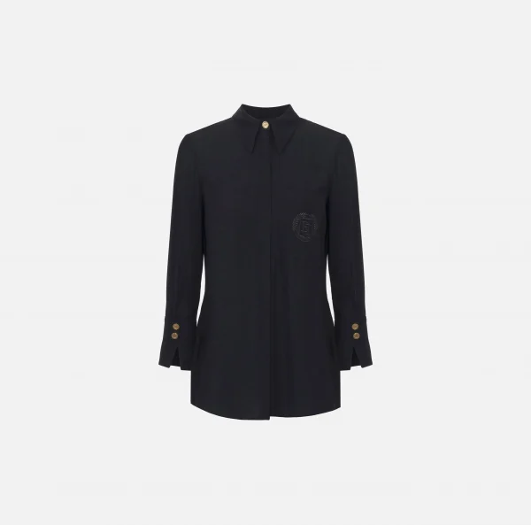 Camicia in georgette con patch logo