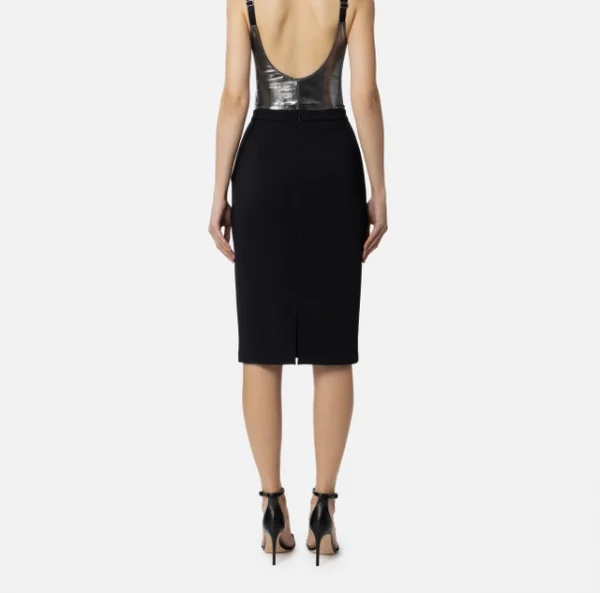 Gonna midi in crêpe stretch con charms - immagine 3