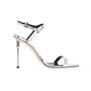 Sandali in pelle metallizzata