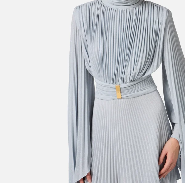 Abito in jersey lurex con maniche asimmetriche - immagine 2