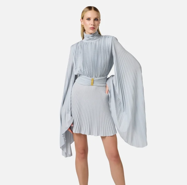 Abito in jersey lurex con maniche asimmetriche - immagine 3