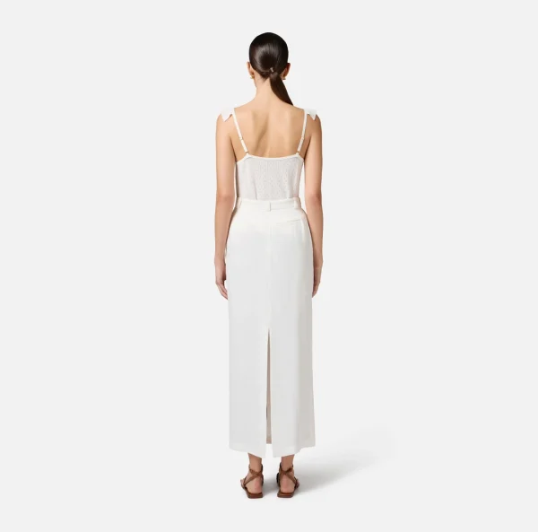 Gonna in gabardina di misto lino - immagine 4
