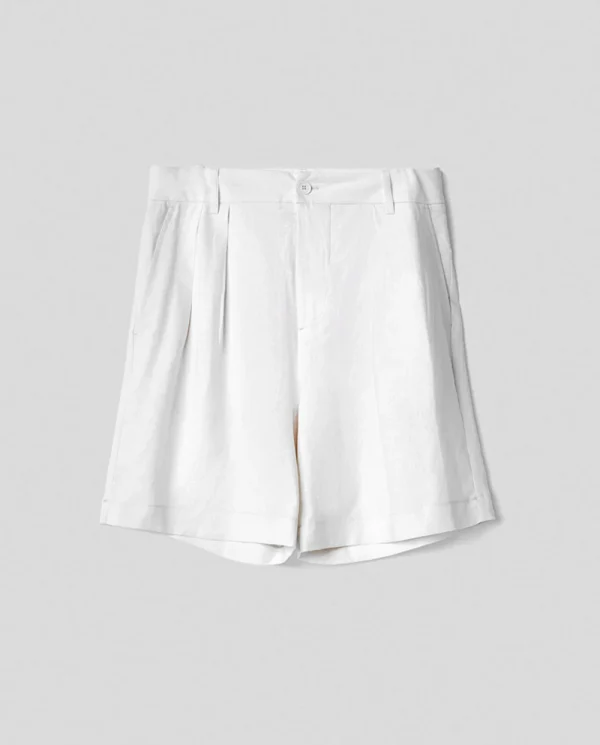 Shorts in lino pinces