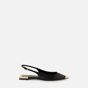 Slingback basse in nappa con cinturino regolabile