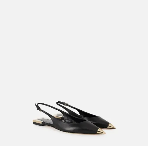 Slingback basse in nappa con cinturino regolabile - immagine 2