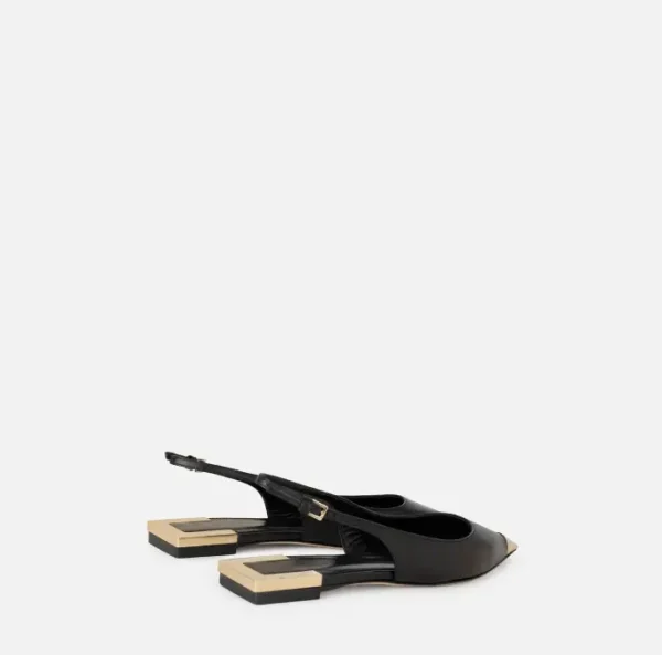 Slingback basse in nappa con cinturino regolabile - immagine 3
