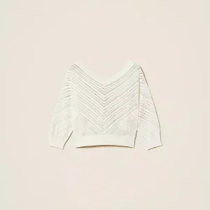 Maglia punzonata chevron