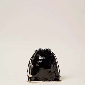 Pochette in raso con paillettes