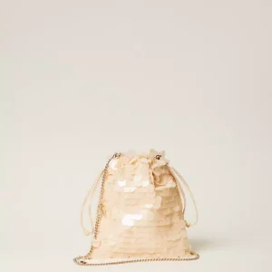 Pochette in raso con paillettes