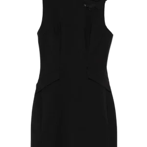 Abito midi smanicato in crêpe