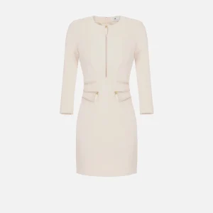 Abito in doppio crêpe con zip