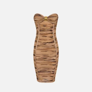 Abito in jersey con stampa tigre