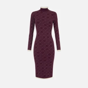 Abito in maglia jacquard bi-color