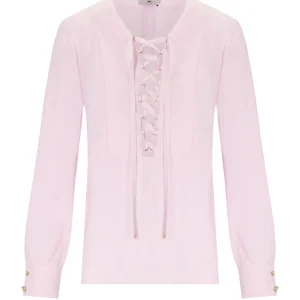 Blusa in georgette con lacci