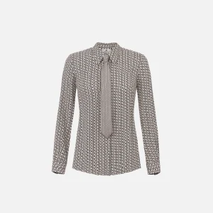 Camicia in georgette stampata con cravatta
