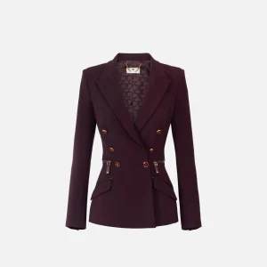 Giacca in crêpe leggero con dettagli zip