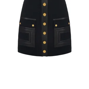 Mini gonna in doppio crêpe con dettagli logo