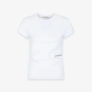 T-Shirt In Bielastico Con Fianchi Arricciati