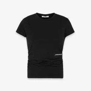 T-Shirt In Bielastico Con Fianchi Arricciati