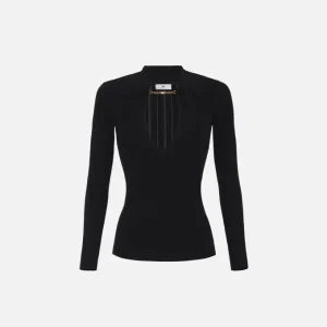 Maglia a costine con dettagli à jour