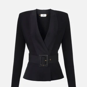 Giacca In Maglia Con Cintura