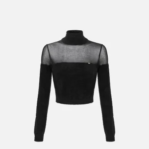 Dolcevita in maglia con logo gioiello