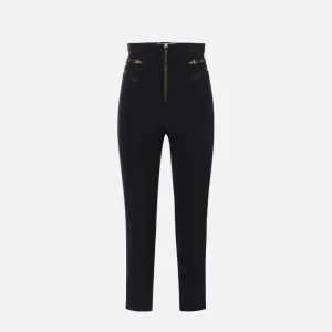 Pantaloni in crêpe con dettagli zip