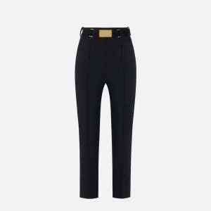 Pantaloni in tessuto tecnico bielastico con cintura