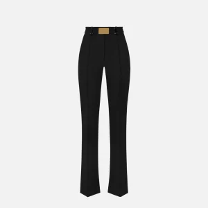 Pantaloni in tessuto tecnico bielastico con cintura