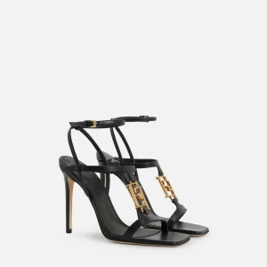 Sandalo in pelle con dettaglio logo