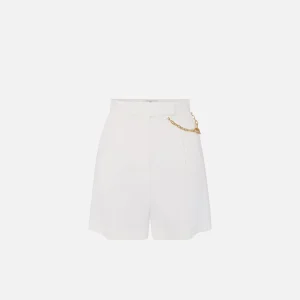 Shorts in gabardina con logo gioiello