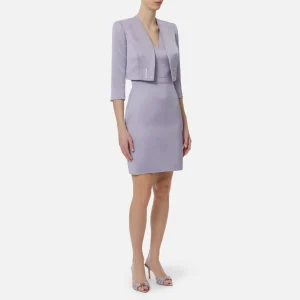 Abito in duchesse e tulle con giacca