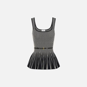 Top in maglia bicolore