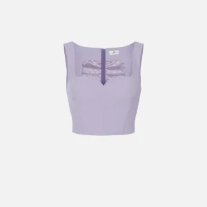 Top in doppio crêpe stretch