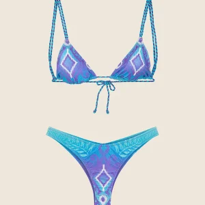 Bikini Triangolo con Slip Americano Fisso Fantasia