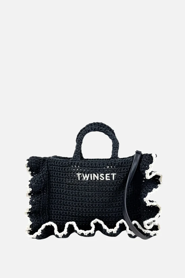 Borsa a tracolla crochet con balze