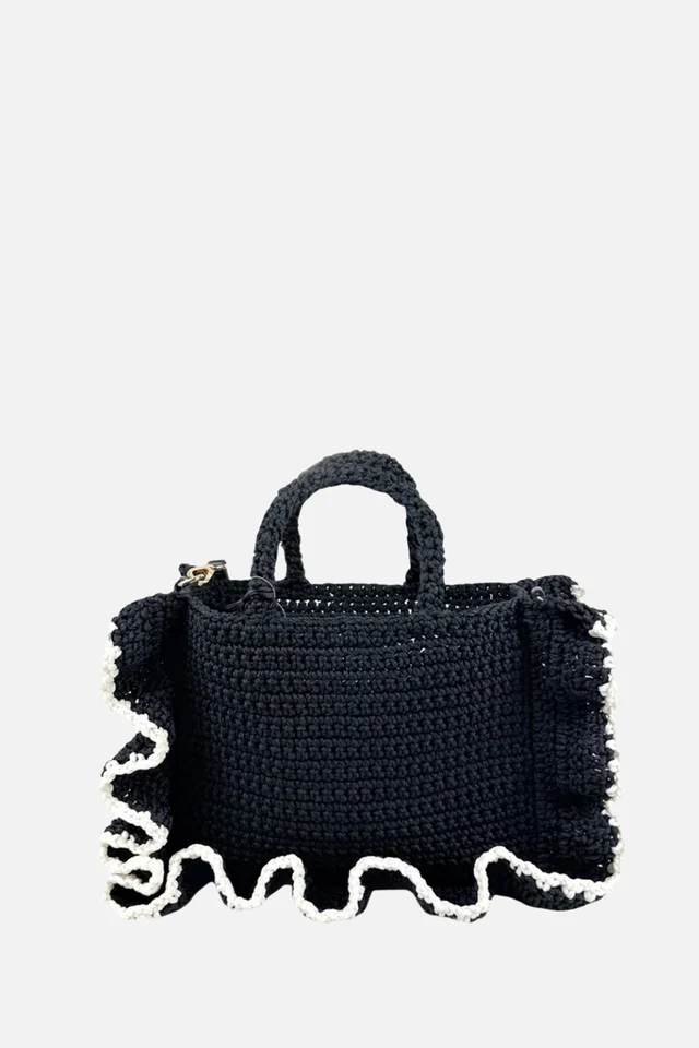 Borsa a tracolla crochet con balze - immagine 3