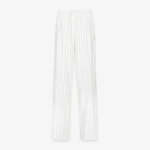 Pantalone Gessato Over Con Pences E Coulisse