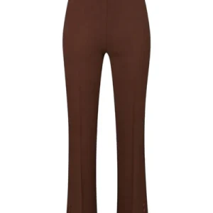 Pantaloni in doppio crêpe stretch con logo charm