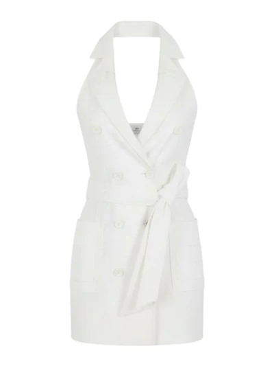 Abito in gabardina con tasche ricamate