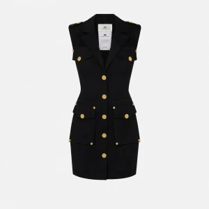 Abito in gabardina di cotone con tasconi