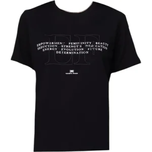 T-shirt in jersey con ricamo e stampa